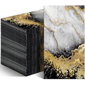 Geyoga 200 PCS Marble Guest Napkins 2 Ply Disciped Guest Paper Paper Napkins Black Gold Gold Rambledized Wands for Home Bathroom Bathroom Kitch in Kuwait