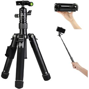 حامل ثلاثي صغير محمول لسطح المكتب من Fotopro مع رأس كروي 360 درجة مقاس 20 بوصة من سبائك الألومنيوم وحامل ثلاثي صغير للغاية لكاميرا الطاولة لكاميرات DSLR وكاميرا الفيديو والتصوير الفوتوغرافي مع حقيبة حمل تصل إلى 11 رطل/5 كجم in Kuwait