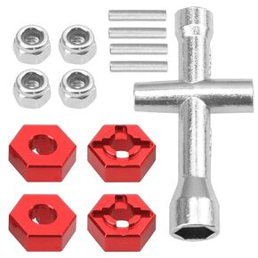 ShareGoo Aluminum 12mm Wheel Hex Nuts & M4 Lock Nuts Compatible with MJX Hyper Go 14301 14302 14210 16207 16209 16210 1/14 1/16 RC Car (Red) in Saudi Arabia