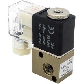 3V1-06 2 Position 3 Way Pneumatic Solenoid Valve Normally Closed 1/8 Pneumatic Control Valve DC12V 24V AC 110V 220V(3V1-06 AC220V) in Saudi Arabia