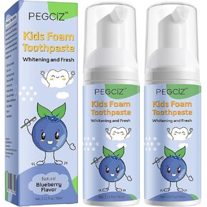 معجون الأسنان الرغوي الأطفال 2 عبوة ، معجون أسنان صغير مع الفلوريد المنخفض لفرشاة الأسنان على شكل U ، ومعجون أسنان الرغوة وغسول الفم للعناية بالأسنان للأطفال الأطفال لمدة 3 وما فوق (الفراولة) in Kuwait