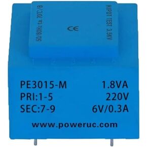 PE3015-M 1.8VA 230V / 6V/7.5V/9V/12V/15V/18V/24V Expory Resign Encapsulated Safety Isolating Transformer PCB Welding Power(1.8VA 230V 6V) in Saudi Arabia