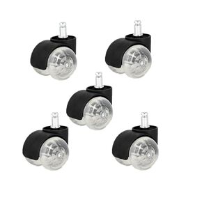 (حزمة من 5) 2 بوصة كرسي المكتب بالأبيض والأسود عجلات Clear Devivel Custry Casters (White) in Kuwait