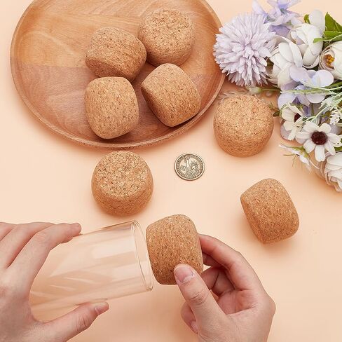 أوليكرافت 8pcs سدادات الفلين الخشبية 1.3 ~ 1.5 بوصة سدادات زجاجة الفلين من خشب الفلين مدبب الفلين الفلين بديل زجاجة زجاجة سدادة من أجل إكسسوارات زجاجة زجاجة واسعة الفم - 1 بوصة سميكة in Kuwait