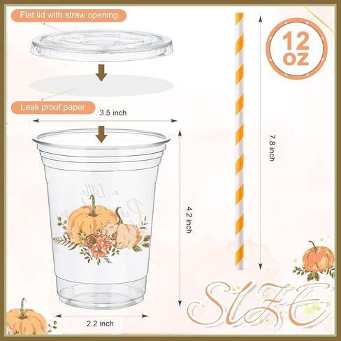 Pickmesh 50 Pcs Magical Wizard Cups 12 oz Disposable Plastic Cups with Straws Lids and Leakproof Paper Clear Vintage Wizard Birthday Party Table Decorations Supplies Favor (Gold and Black) in Saudi Arabia