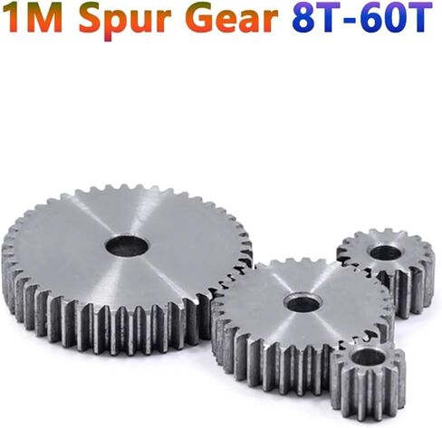 1pc 1m 8t-60t pinion Spur Gear 1 Mod أسطوانية ترس مسطح 8 12 13 14 15 16 17 18 19 20 21 22 23 24 25 26 27-60 الأسنان 45# الصلب (1M 16T (Bore 6mm)) in Kuwait