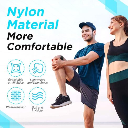 OK TAPE TAPE NYLON NYLONIGY TAPE للركبة ، 10 أجهزة كمبيوتر تمتد على أربع أشرطة مسبقة ، شريط رياضي لدعم الركبة والاستقرار ، التنفس ونقص الحساسية ، الأسود in Kuwait