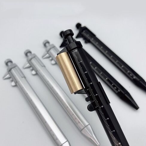 (4 pcs) novelty writing pen with vernier calipers, vernier caliper measuring tool Pen for student writing drawing measurement retractable, student office mapping ballpoint pen in Saudi Arabia