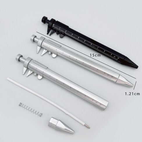 (4 pcs) novelty writing pen with vernier calipers, vernier caliper measuring tool Pen for student writing drawing measurement retractable, student office mapping ballpoint pen in Saudi Arabia