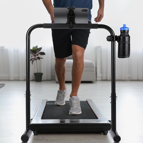 Leinuosen Large Handle Bar for Walking Pad Only with Phone Holder and Cup Holder Adjustable Handrail Height Comfortable Grip Stainless Steel Frame Overbold Stable (Small) in Saudi Arabia
