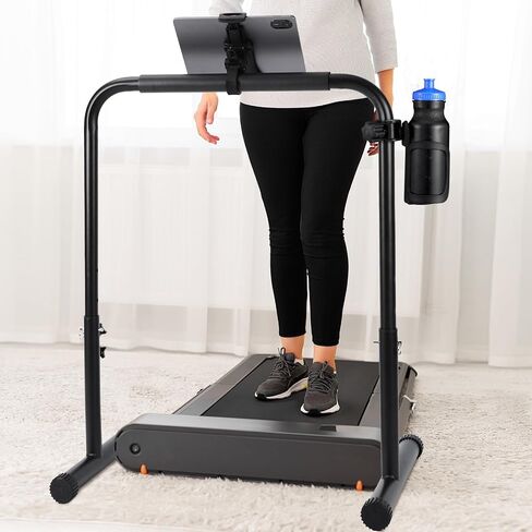 Leinuosen Large Handle Bar for Walking Pad Only with Phone Holder and Cup Holder Adjustable Handrail Height Comfortable Grip Stainless Steel Frame Overbold Stable (Small) in Saudi Arabia