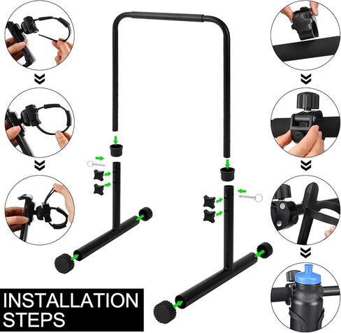 Leinuosen Large Handle Bar for Walking Pad Only with Phone Holder and Cup Holder Adjustable Handrail Height Comfortable Grip Stainless Steel Frame Overbold Stable (Small) in Saudi Arabia