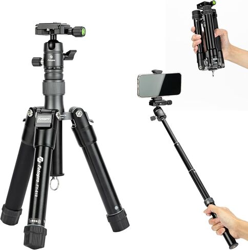 Fotopro Mini Tripod Portable Desktop Aluminum Small Camera Tripod with 360 Ball Head 20 Inch Compact Tabletop Tripod for DSLR Camera Video Camcorder Travel with Carrying Bag Load up to 11lbs/5kg in Saudi Arabia