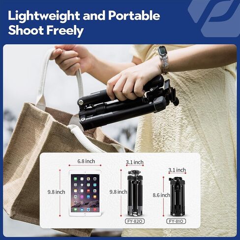 حامل ثلاثي صغير محمول لسطح المكتب من Fotopro مع رأس كروي 360 درجة مقاس 20 بوصة من سبائك الألومنيوم وحامل ثلاثي صغير للغاية لكاميرا الطاولة لكاميرات DSLR وكاميرا الفيديو والتصوير الفوتوغرافي مع حقيبة حمل تصل إلى 11 رطل/5 كجم in Kuwait