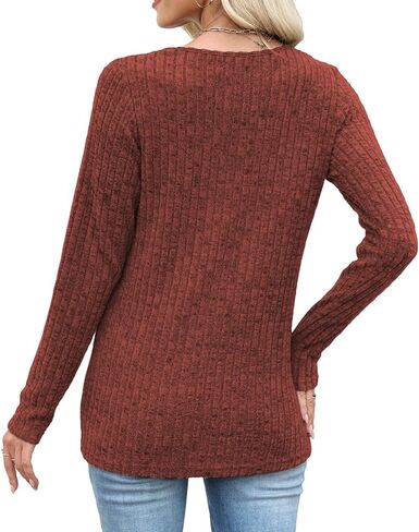 Womens Sweaters Long Sleeve Shirts 2025 Fall Fashion V Neck Sweatshirts Dressy Casual Tunic Tops Winter Clothes in Kuwait