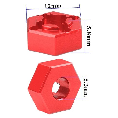 ShareGoo Aluminum 12mm Wheel Hex Nuts & M4 Lock Nuts Compatible with MJX Hyper Go 14301 14302 14210 16207 16209 16210 1/14 1/16 RC Car (Red) in Saudi Arabia
