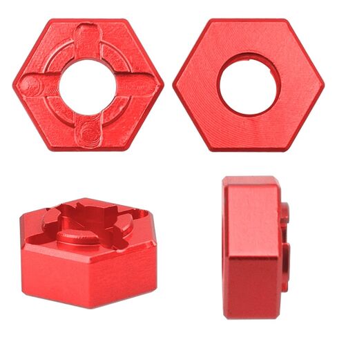 ShareGoo Aluminum 12mm Wheel Hex Nuts & M4 Lock Nuts Compatible with MJX Hyper Go 14301 14302 14210 16207 16209 16210 1/14 1/16 RC Car (Red) in Saudi Arabia