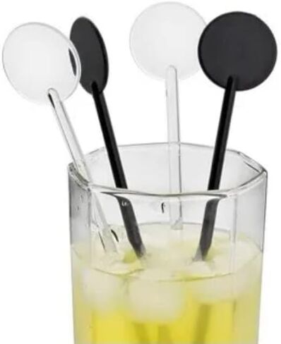 Brccee AC 100PCS 7 Inches Cocktail Swizzle Sticks, Disposible Plastic Drink Stirrers Plastic Coffee Whiskey Beverage Stirrers (Transparent) in Kuwait