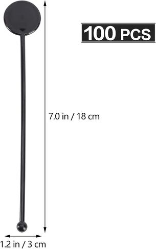 Brccee AC 100PCS 7 Inches Cocktail Swizzle Sticks, Disposible Plastic Drink Stirrers Plastic Coffee Whiskey Beverage Stirrers (Transparent) in Kuwait