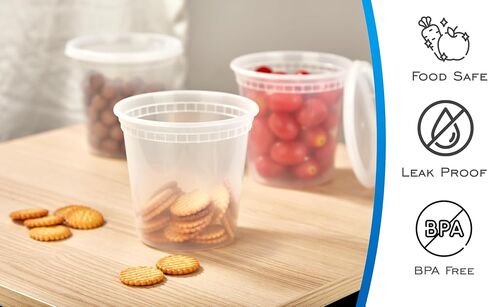 EDI [24 أوقية ، 50 مجموعة] حاويات تخزين الطعام من البلاستيك مع أغطية محكمة الإغلاق | الميكروويف ، فريزر ، آمن غسالة الصحون | BPA الحرة | الشقوق | وجبة الإعدادية | تسرب مقاوم | قابل لإعادة التدوير in Kuwait
