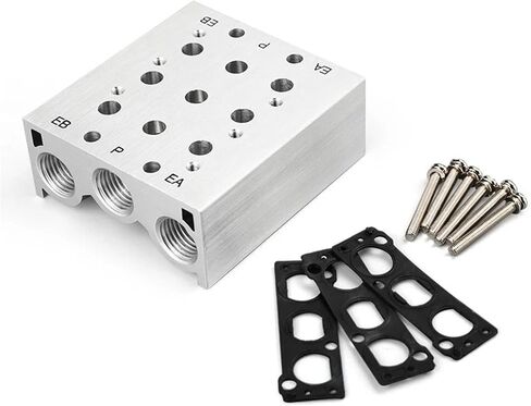 SY3120 SY5120 SY7120 Solenoid Valves Air Exhaust Manifold Base SS5Y5 Series Pneumatic Base Valve Station With Gaskets And Screws(20F,SY3120) in Saudi Arabia