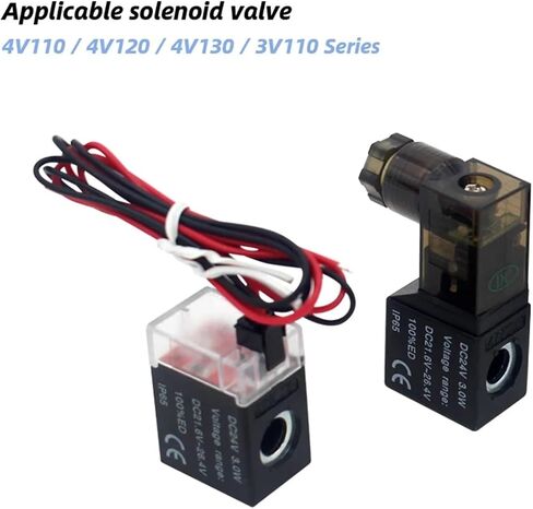 Valve solenoid coil 4V210-08 3V210-08 4V220-06/08 4V230C 2V025-06/08 3V1-06 type 24VDC 12V DC 220V AC 110V AC 220V(Brown) in Saudi Arabia