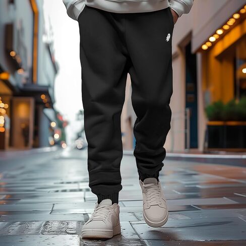 Dalix Ghost المطرزة Sweatpant ثقيلة الوزن الصوف استرخاء راحة الصالة رجال in Saudi Arabia