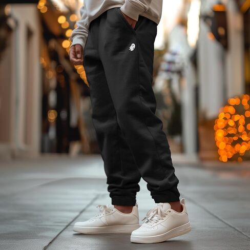 Dalix Ghost المطرزة Sweatpant ثقيلة الوزن الصوف استرخاء راحة الصالة رجال in Saudi Arabia