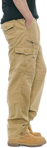 LONGBIDA Men's Cargo Pants Hiking Joggers Sweatpants Tactical Pants for Men with 6 Pockets in Saudi Arabia