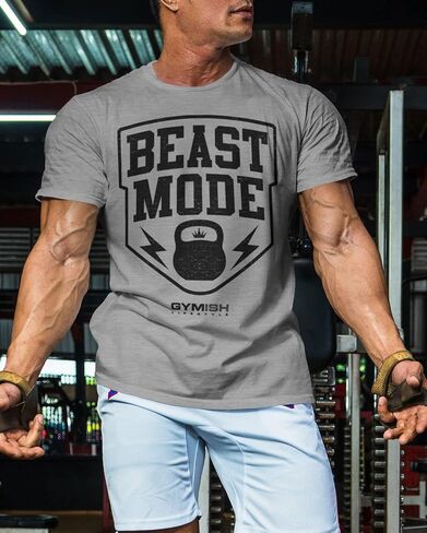 Beast Mode Workout Gym Shirt for Men, Motivational Gym Weightlifting T-Shirt in Kuwait