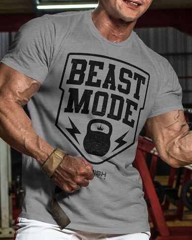 Beast Mode Workout Gym Shirt for Men, Motivational Gym Weightlifting T-Shirt in Kuwait