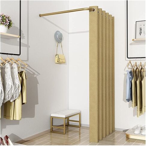 L-Shaped Simple and Comfortable Indoor Door Curtain partitioned Satin Single Room Bold Thick Tube Protects Your Privacy and Provides Strong Support (H 100x100x200cm) in Kuwait