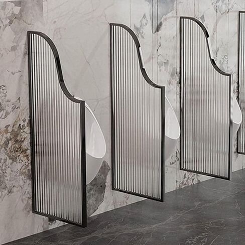 Urinal Screen Toilet Partition, Public Toilet Partition， Floor-standing Wooden Men's Urinal Baffle, Schools Restroom Extender For Shopping Malls Public Places,Black-3pcs in Saudi Arabia