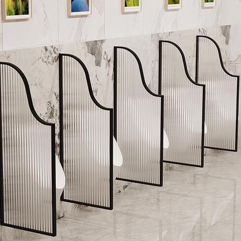 Urinal Screen Toilet Partition, Public Toilet Partition， Floor-standing Wooden Men's Urinal Baffle, Schools Restroom Extender For Shopping Malls Public Places,Black-3pcs in Saudi Arabia