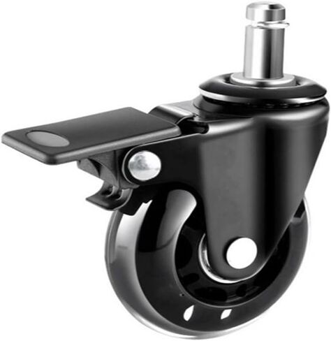 5 Pieces/lot 2/2.5/3 inch Transparent Wheel Brake/Universal 10mm/11mm PU Office Furniture Chair casters(NO.9) in Saudi Arabia