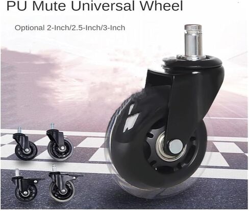 5 Pieces/lot 2/2.5/3 inch Transparent Wheel Brake/Universal 10mm/11mm PU Office Furniture Chair casters(NO.9) in Saudi Arabia