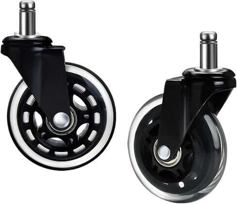 1pc Universal Silent Wheel 3 Inch Office Chair Caster Replacement 60kg Swivel Rubber Soft Safety Roller Furniture Hardware(10x22mm-1pc,3 inch) in Saudi Arabia