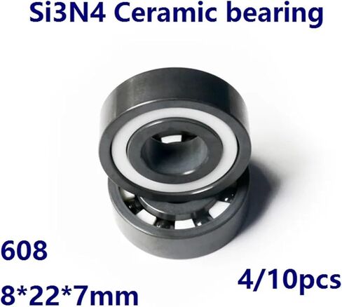 4/10pcs 608 Full Si3N4 Ceramic Bearing Full Ceramic Bearings Silicon Ceramic deep Groove Ball Bearing 8 * 22 * 7mm(4pcs) in Saudi Arabia