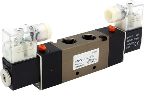 4V320-10 DC 12V 24V AC110V 220V 3/8" BSPT 2 Position 5 Ways Pneumatic Solenoid Valve with 6mm 8mm 10mm 12mm fittings(PC 8mm fittings,4V320-10 DC12V) in Saudi Arabia