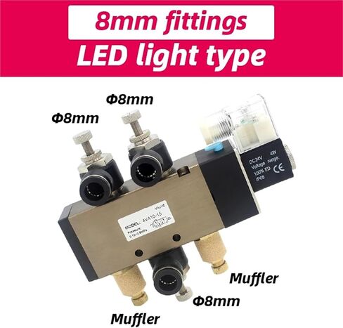 5 المنفذ 2 الموضع الصمام الملف اللولبي 4V410-15 مع تركيبات DC24V DC12V AC110V AC220V AC380V (Grass Green ، 4V410-15 AC110V) in Saudi Arabia
