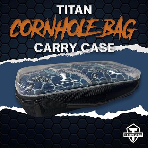 Titan Cornhole Bag Case - Portable Cornhole Carrying Case with Handles - Heavy Duty Holder for Cornhole Bags - Professional Cornhole Bag Carrier for Tournaments & Game Nights - Hard Shell, Black in Saudi Arabia