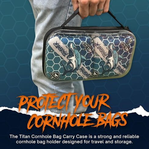 Titan Cornhole Bag Case - Portable Cornhole Carrying Case with Handles - Heavy Duty Holder for Cornhole Bags - Professional Cornhole Bag Carrier for Tournaments & Game Nights - Hard Shell, Black in Saudi Arabia