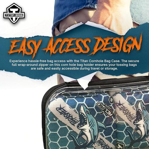 Titan Cornhole Bag Case - Portable Cornhole Carrying Case with Handles - Heavy Duty Holder for Cornhole Bags - Professional Cornhole Bag Carrier for Tournaments & Game Nights - Hard Shell, Black in Saudi Arabia