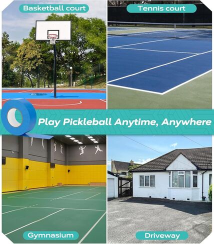 Pro Pickleball Court Tape 2" x230ft- Temporary Court Lines Tape, No Residue Removable Sports Tape for Indoor/Outdoor, Quick Setup with Blue Tape in Saudi Arabia