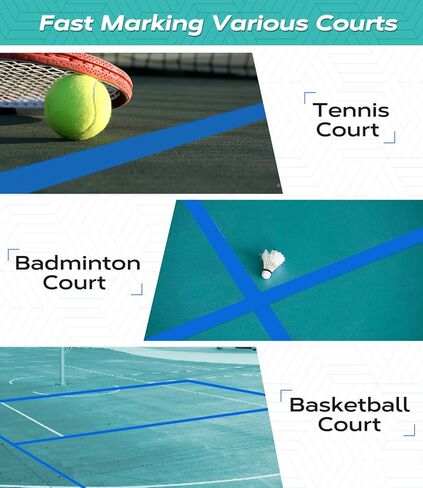 Pro Pickleball Court Tape 2" x230ft- Temporary Court Lines Tape, No Residue Removable Sports Tape for Indoor/Outdoor, Quick Setup with Blue Tape in Saudi Arabia