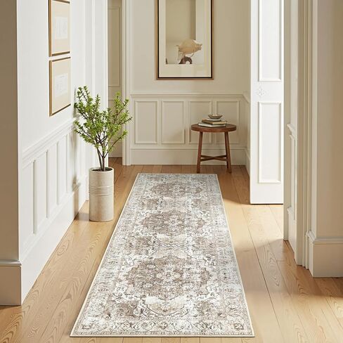 jinchan Area Rug 2x3 Washable Rug Entryway Vintage Rug Kitchen Floor Cover Traditional Rug Foldable Thin Rug Gray Multi Distressed Floral Print Indoor Mat for Bathroom Doormat Bedroom Living Room in Saudi Arabia