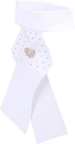 ربطة عنق ركوب الخيل ، 32x20.5cm/12.6x8.1in الفروسية العنق اليطانية القطن الكلاسيكية جاهزة للنساء الأبيض ترتدي المعدات الرقبة للجنسين in Saudi Arabia