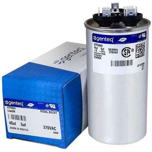 (2) Pack - GE/Genteq Z97F9849 97F9849-40 + 5 uf MFD 370 Volt VAC Genteq Replacement Round Dual Run Capacitors in Saudi Arabia