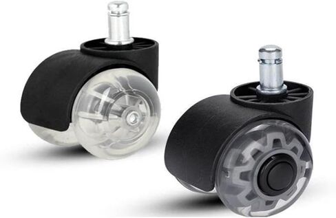 (Pack of 5) 2 Inch Black and White Office Chair Clear Wheels Swivel Computer Casters Casters(White) in Saudi Arabia