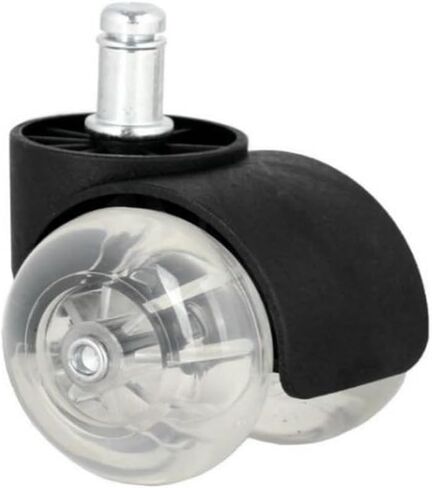 (Pack of 5) 2 Inch Black and White Office Chair Clear Wheels Swivel Computer Casters Casters(White) in Saudi Arabia